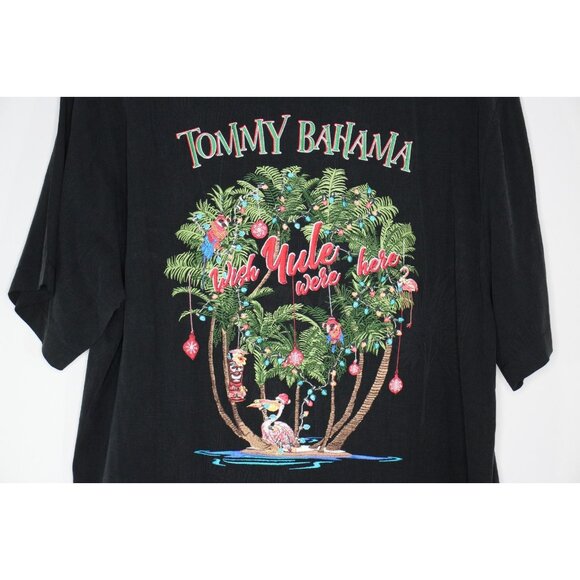 Tommy Bahama Mens Medium Silk Embroidered Button Up Hawaiian Shirt H934 - Picture 6 of 7